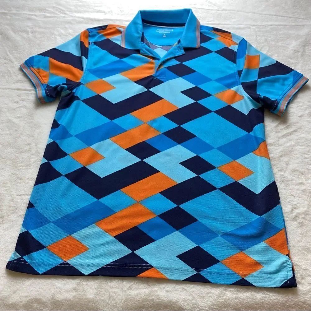 Club Room Multiple Color Diamond Design Polo Size Medium